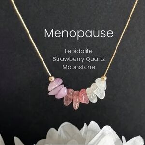 Hormone Balance Pink and White Stones Necklace NEW - Menopause Gift